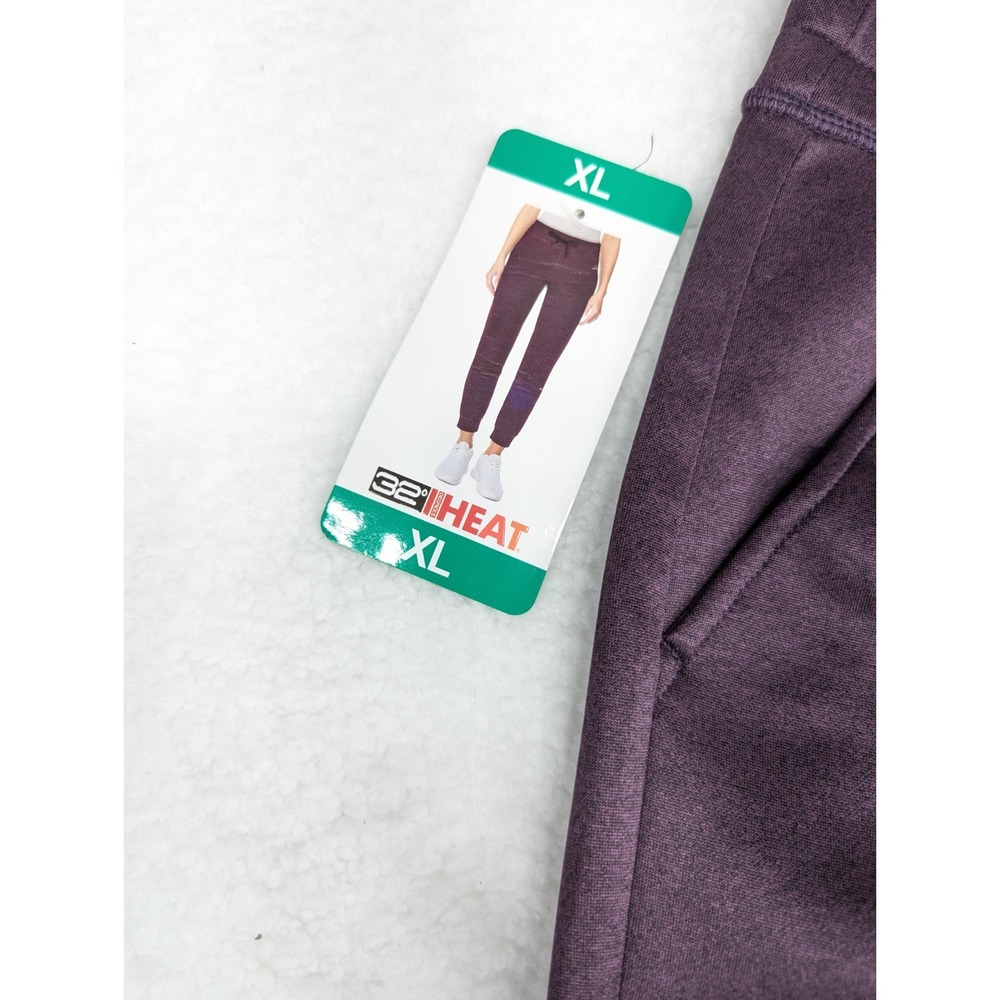 WOMEN 32 Degrees Heat Tech H Purple‎ Fleece Jogger Pants XL - Picture 4 of 11